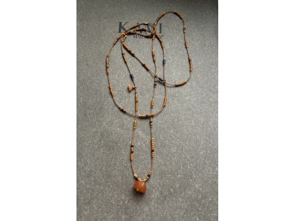 Dlouhý náhrdelník z japonských rokajlů s avanturínem Ag925