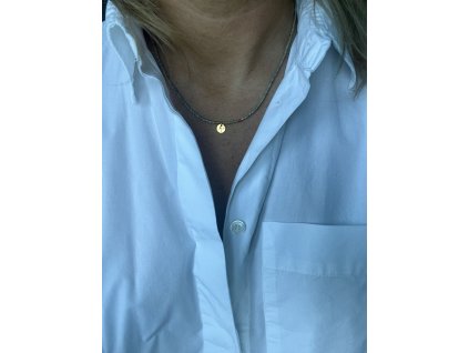 Řetízek z japonských rokajlů se zlacenou pampeliškou Ag925