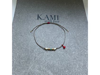 Náramek s říčními perličkami, tyrkysem a zlacenými fazetami Ag925