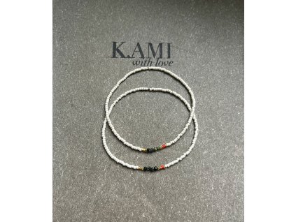 Náramek z japonských rokajlů s africkými tyrkysy Ag925