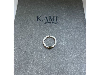 Prstýnek z říčních perliček s turmalínem Ag925