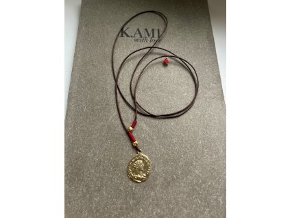Pohyblivý náhrdelník se zlaceným medailonem Ag925