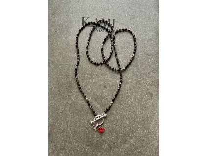 Řetízek z perleti se zdobným zapínáním a stříbrnou pampeliškou Ag925