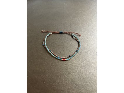 Dvojitý náramek z karneolu a japonských rokajlů Ag925