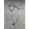 Boho řetízek z turmalínů se zlaceným měsíčkem Ag925