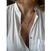 Boho řetízek z rubínu se stříbrným křížkem Ag925