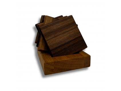 Podtácky SQUARE - masivní drevo (Materiál podtácku Dub, Materiál stojánku Dub)