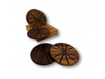 Podtácky STAR - masivní drevo (Materiál podtácku Dub, Materiál stojánku Dub)