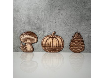 Dřevěné listy Podzim - sada 10 kusů