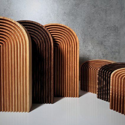 Wooden arch-shaped table decoration "Modern"