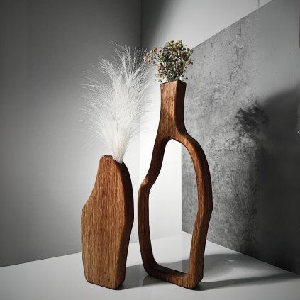 Tall wooden vase set "Elegance"