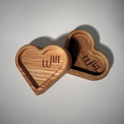 Heart Shaped Solid Oak and Ash Wooden Coaster