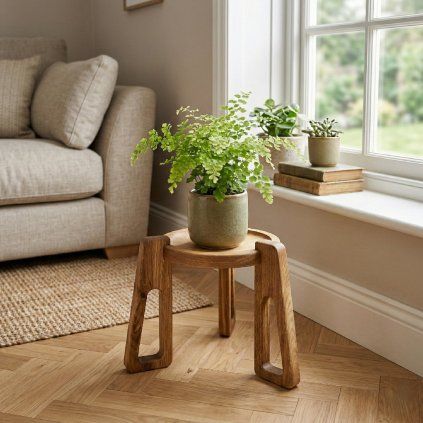 Unique Solid Oak Wooden Stool