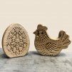 Handmade Oak Easter Hens and Eggs