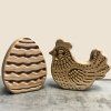 Handmade Oak Easter Hens and Eggs