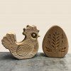 Handmade Oak Easter Hens and Eggs