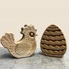 Handmade Oak Easter Hens and Eggs