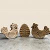 Handmade Oak Easter Hens and Eggs