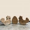 Handmade Oak Easter Hens and Eggs