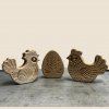 Handmade Oak Easter Hens and Eggs
