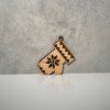 Czech Folklore Wooden Christmas Ornaments, Brown