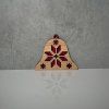 Czech Folklore Wooden Christmas Ornaments, Red