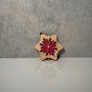 Czech Folklore Wooden Christmas Ornaments, Red