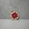 Czech Folklore Wooden Christmas Ornaments, Red