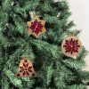 Czech Folklore Wooden Christmas Ornaments, Red