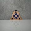 Wooden Slavic Folklore Christmas Ornaments, Blue Accent