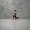 Wooden Slavic Folklore Christmas Ornaments, Blue Accent