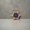 Wooden Slavic Folklore Christmas Ornaments, Blue Accent