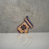 Wooden Slavic Folklore Christmas Ornaments, Blue Accent