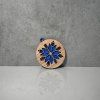 Wooden Slavic Folklore Christmas Ornaments, Blue Accent