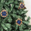 Wooden Slavic Folklore Christmas Ornaments, Blue Accent