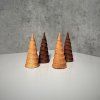 Oak & Walnut Wooden Christmas Tree Figurines