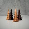 Oak & Walnut Wooden Christmas Tree Figurines