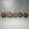 Set of 5 Oak Veneered Snowflake Coasters