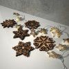 Set of 5 Oak Veneered Snowflake Coasters