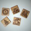 Set of 4 Christmas Oak Veneer Coasters