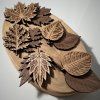 Autumn Leaves Set of 10 Oak & Walnut Veneer Coasters