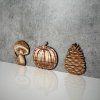 Set of 3 Autumnal Oak Veneered Wooden Magnets