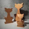 Handmade Oak Wood Cat Figurine