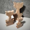 Handmade Oak Wood Cat Figurine