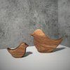 Solid Oak Bird Figurines