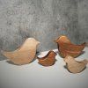 Solid Oak Bird Figurines