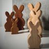 Solid Oak Easter Bunny Figurines