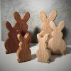 Solid Oak Easter Bunny Figurines