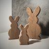Solid Oak Easter Bunny Figurines