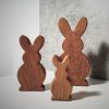 Solid Oak Easter Bunny Figurines